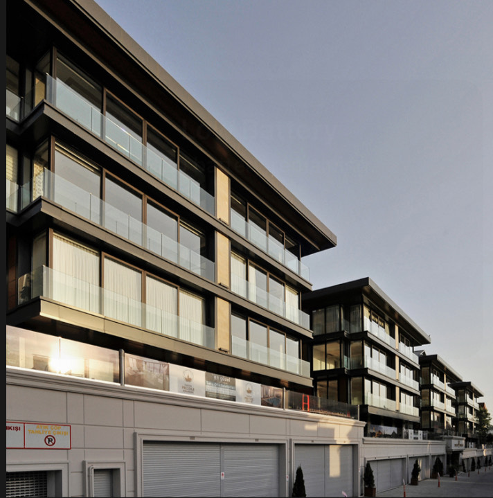 Street elevation of the four blocks